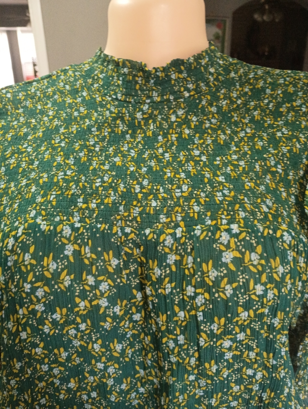 Free People Dark Green Floral Blouse - Picture 8 of 11